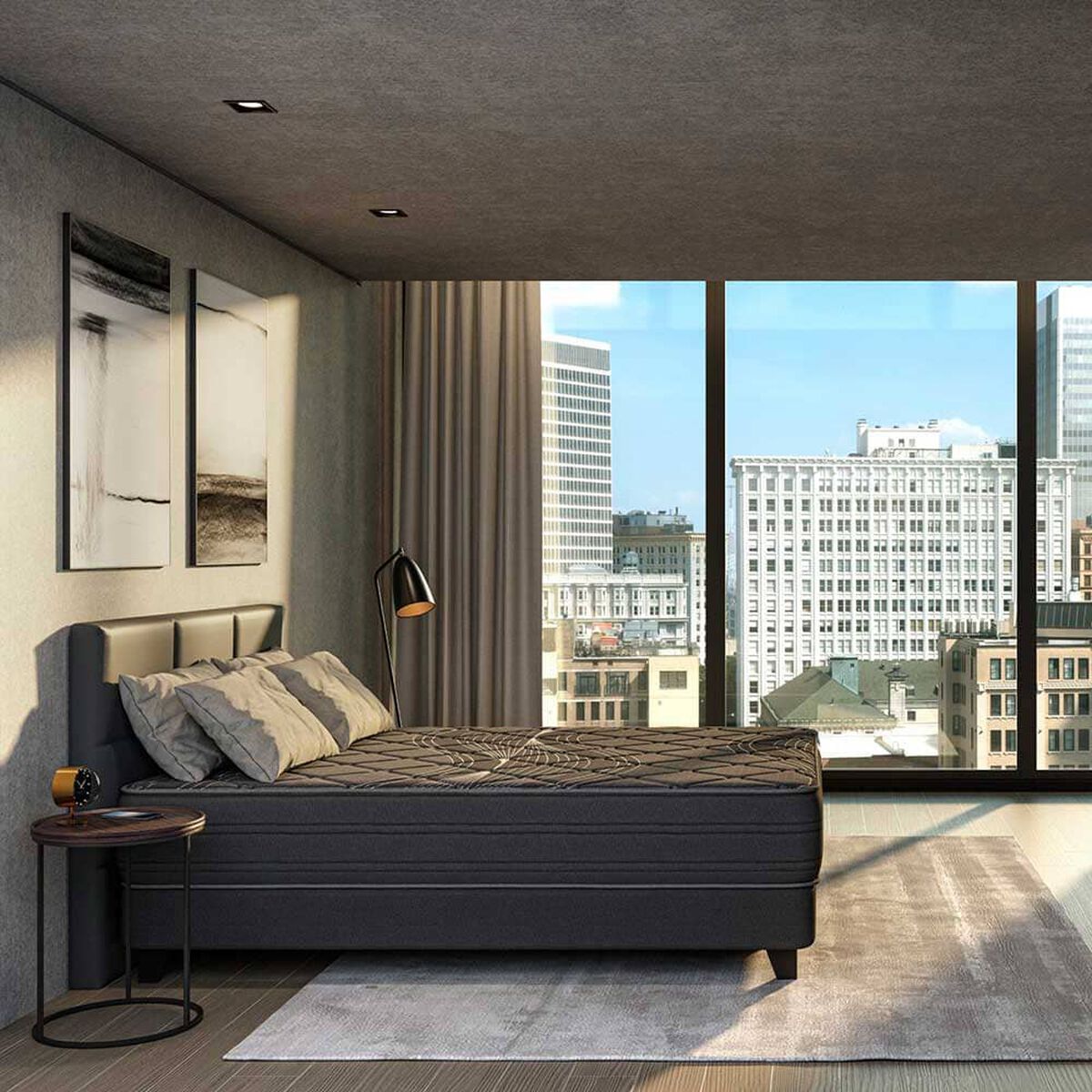 Cama Europea Flex Base Dividida King Black