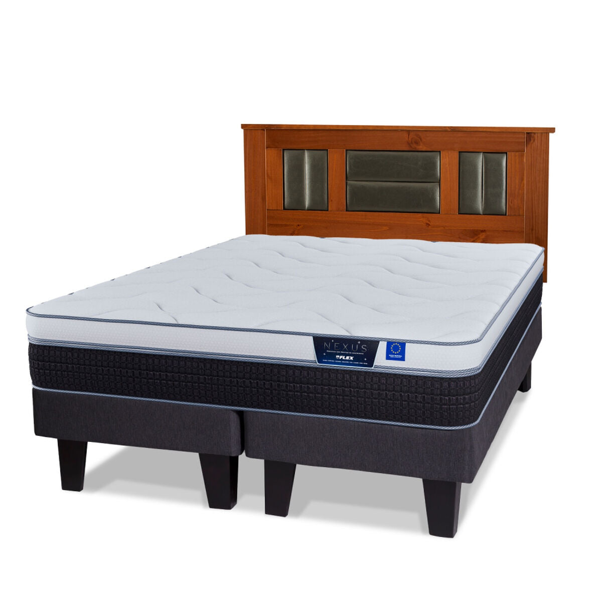 Cama Europea Flex King Nexus Base Dividida + Respaldo Lorraine