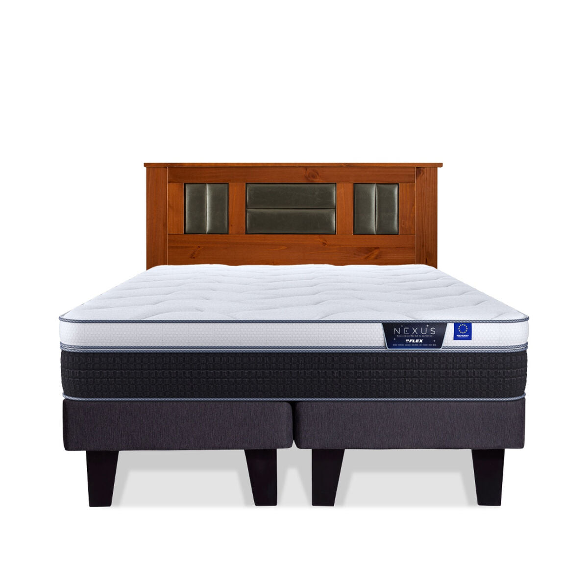Cama Europea Flex King Nexus Base Dividida + Respaldo Lorraine
