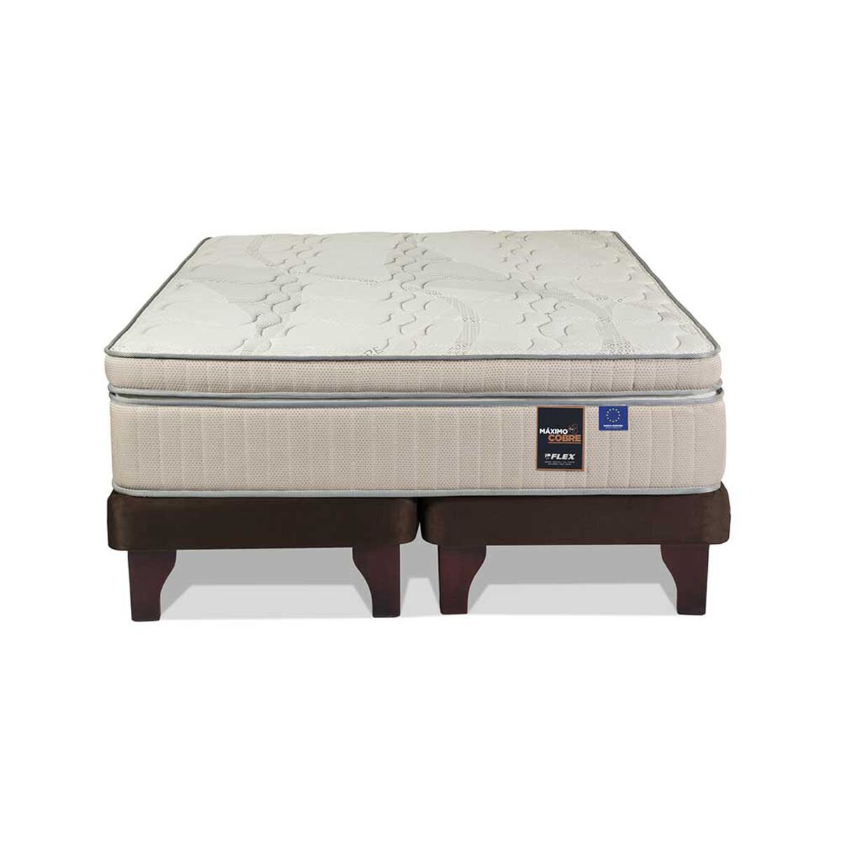 Cama Europea Flex Base Dividida 2 Plazas Máximo Cobre