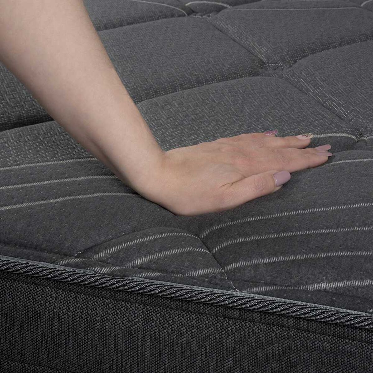 Cama Europea Flex Base Dividida 2 Plazas Black + Respaldo + 2 Veladores